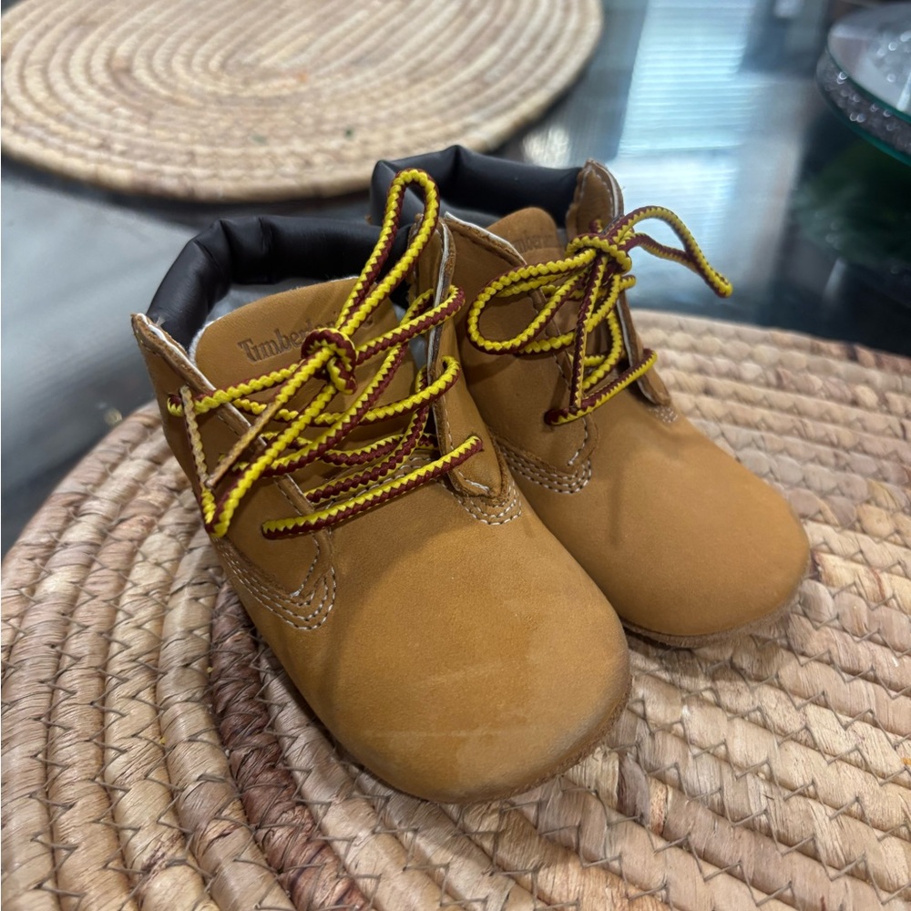 Timberland Kids Brown Boots with Yellow Laces